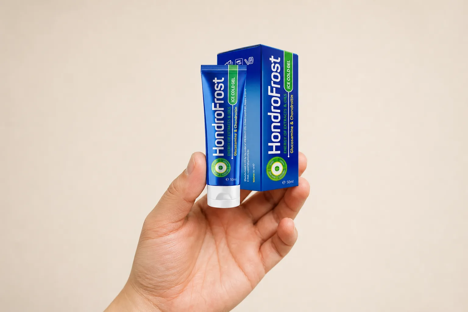 Hondrofrost — Verpackung in der Hand