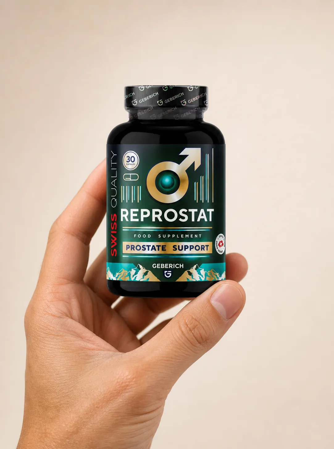Reprostat — Verpackung in der Hand