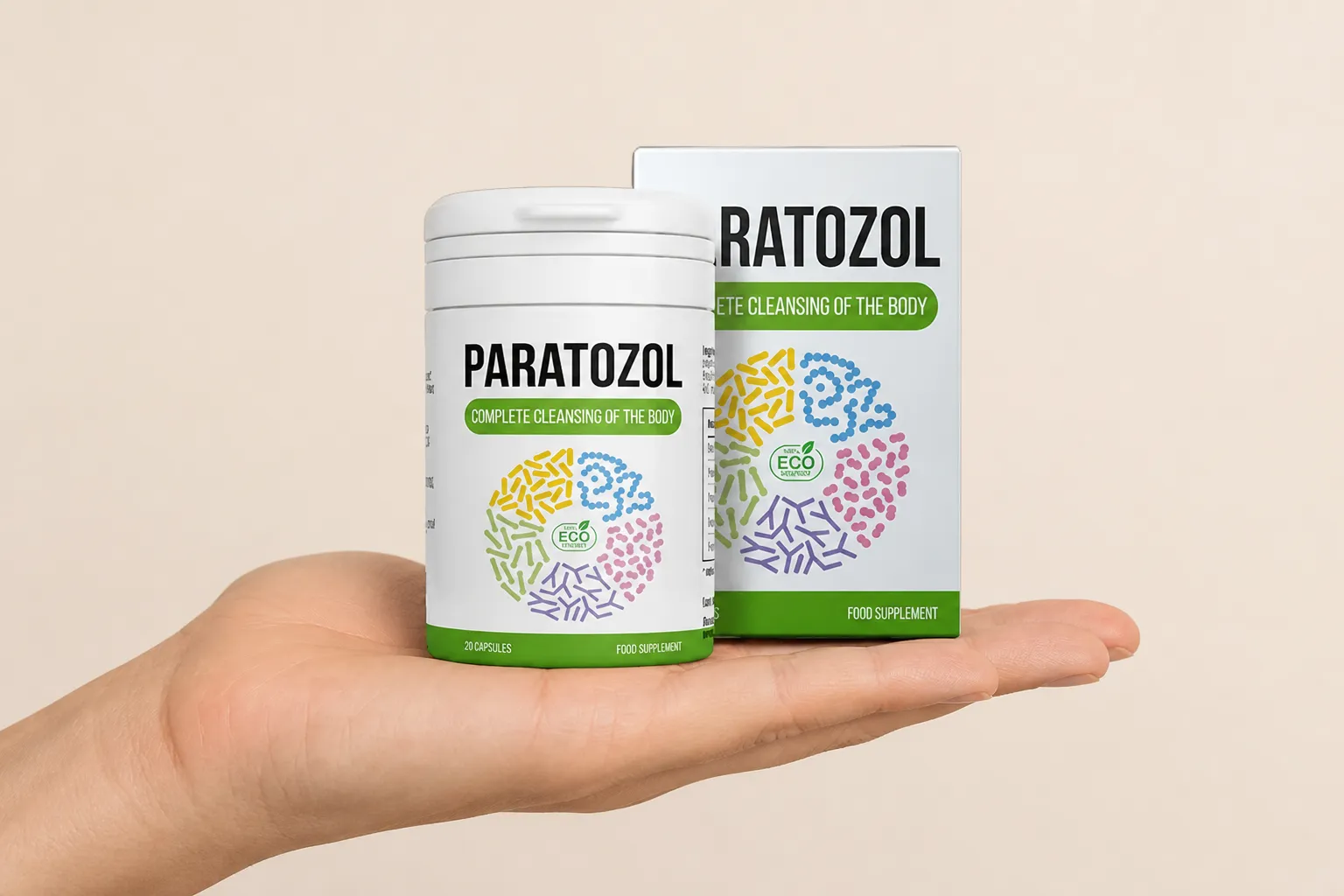 Paratozol — Verpackung in der Hand