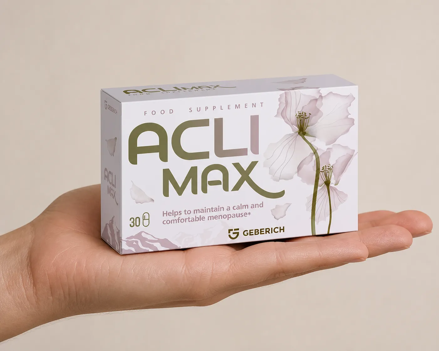 Aclimax — Verpackung in der Hand