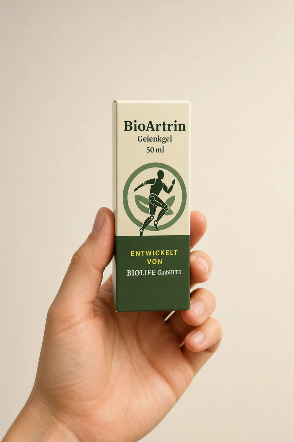 BioArtrin — Verpackung in der Hand