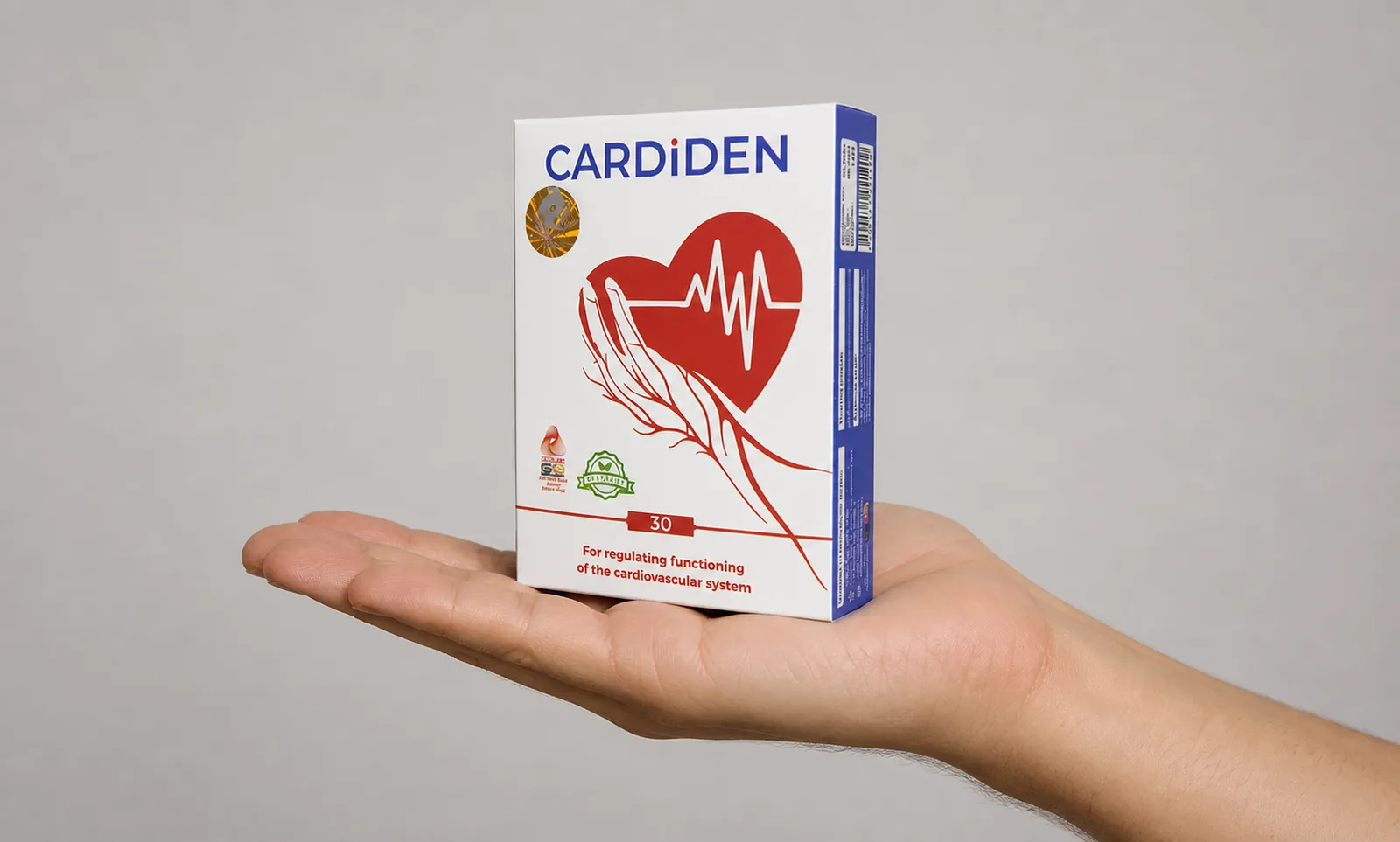 Cardiden — Verpackung in der Hand