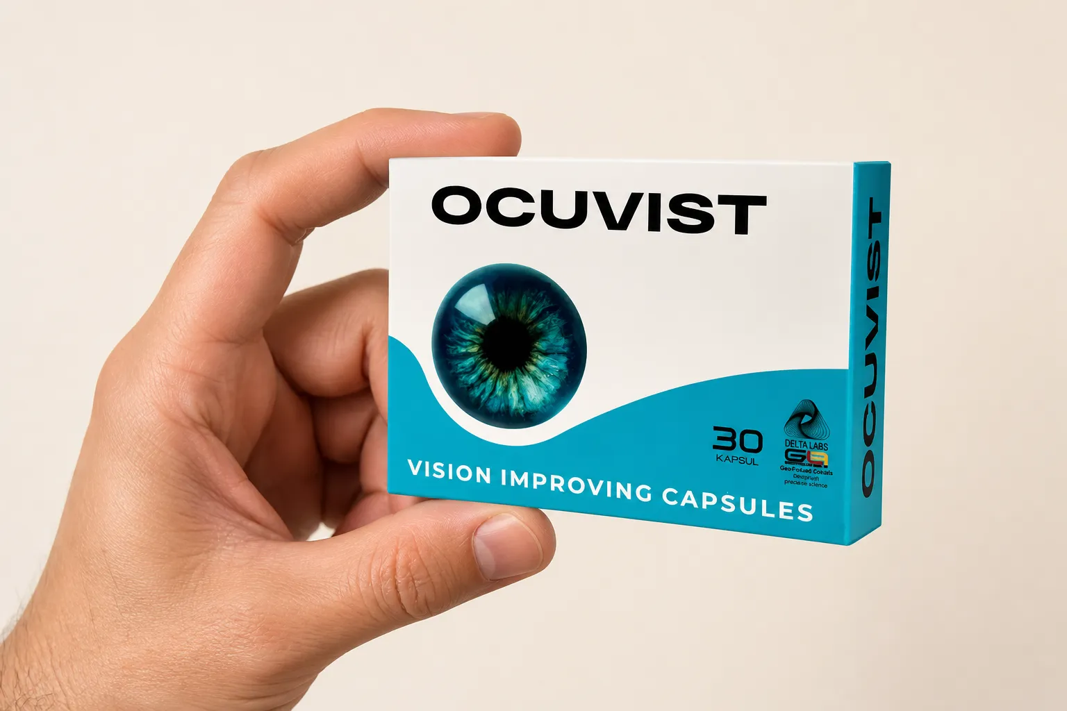 Ocuvist — Verpackung in der Hand