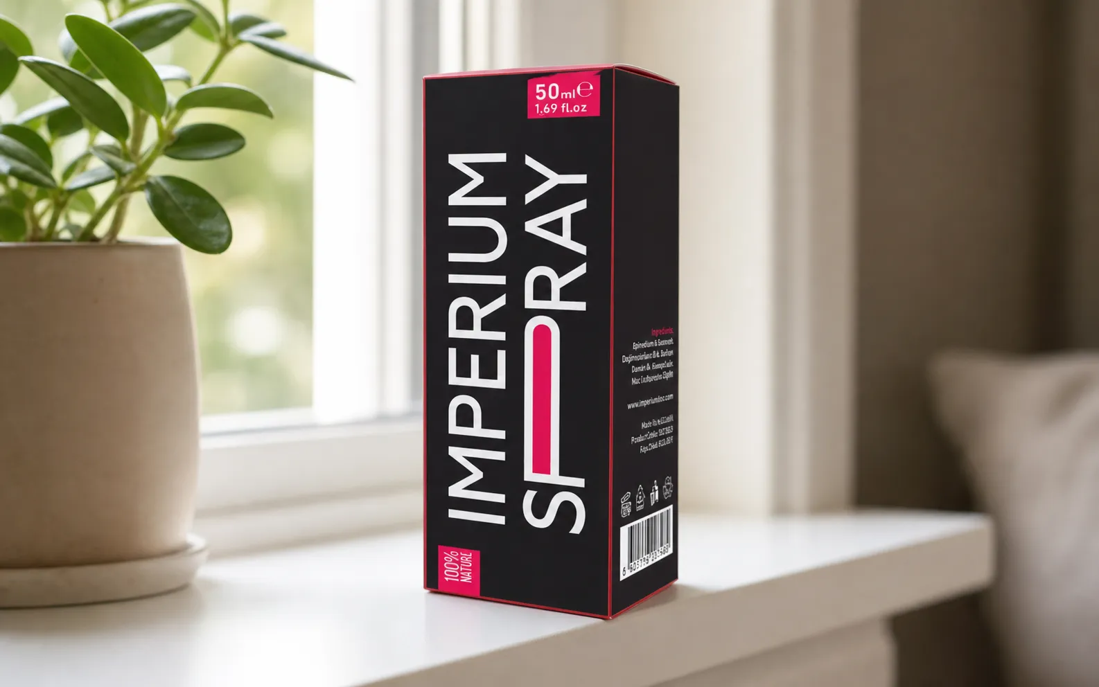 Imperium Spray — Verpackung im Alltag