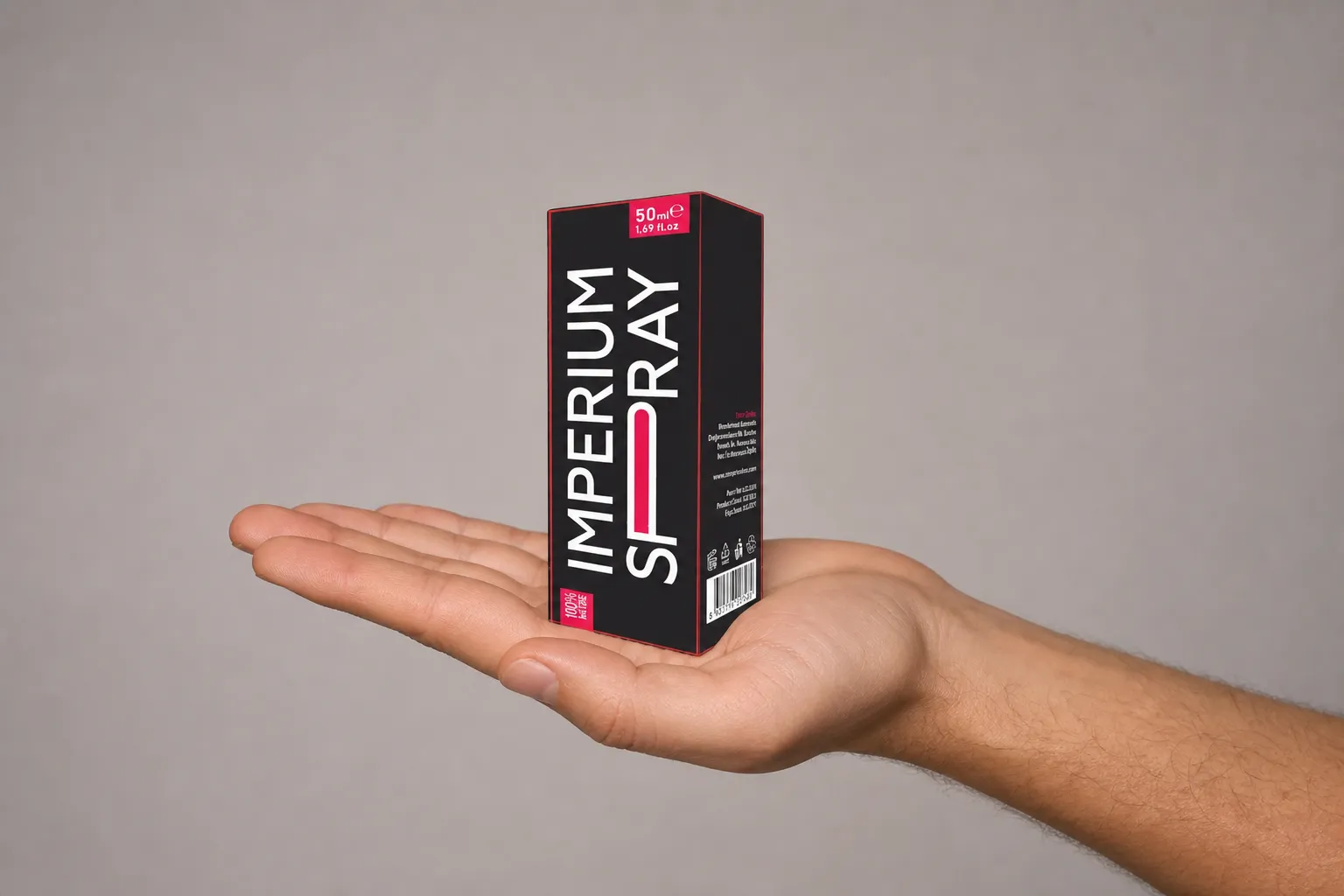 Imperium Spray — Verpackung in der Hand