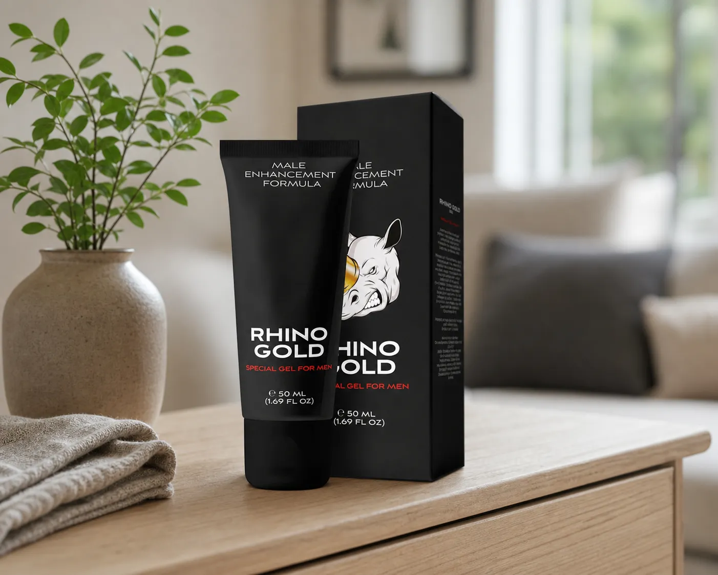 Rhino Gold Gel — Verpackung im Alltag