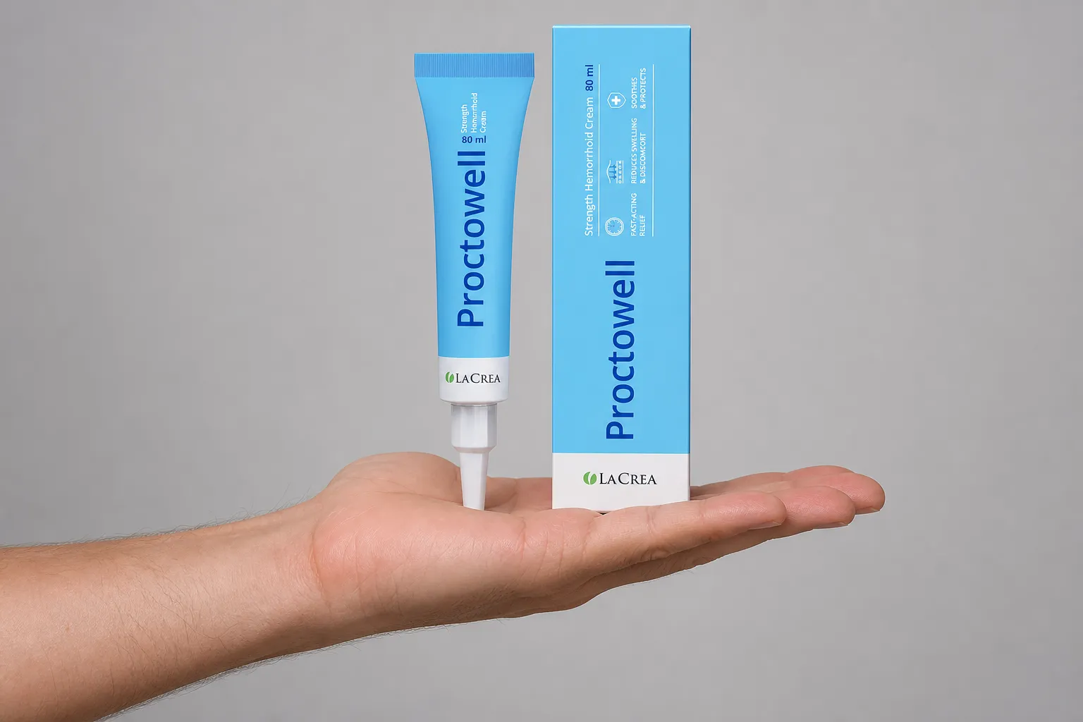 Proctowell — Verpackung in der Hand