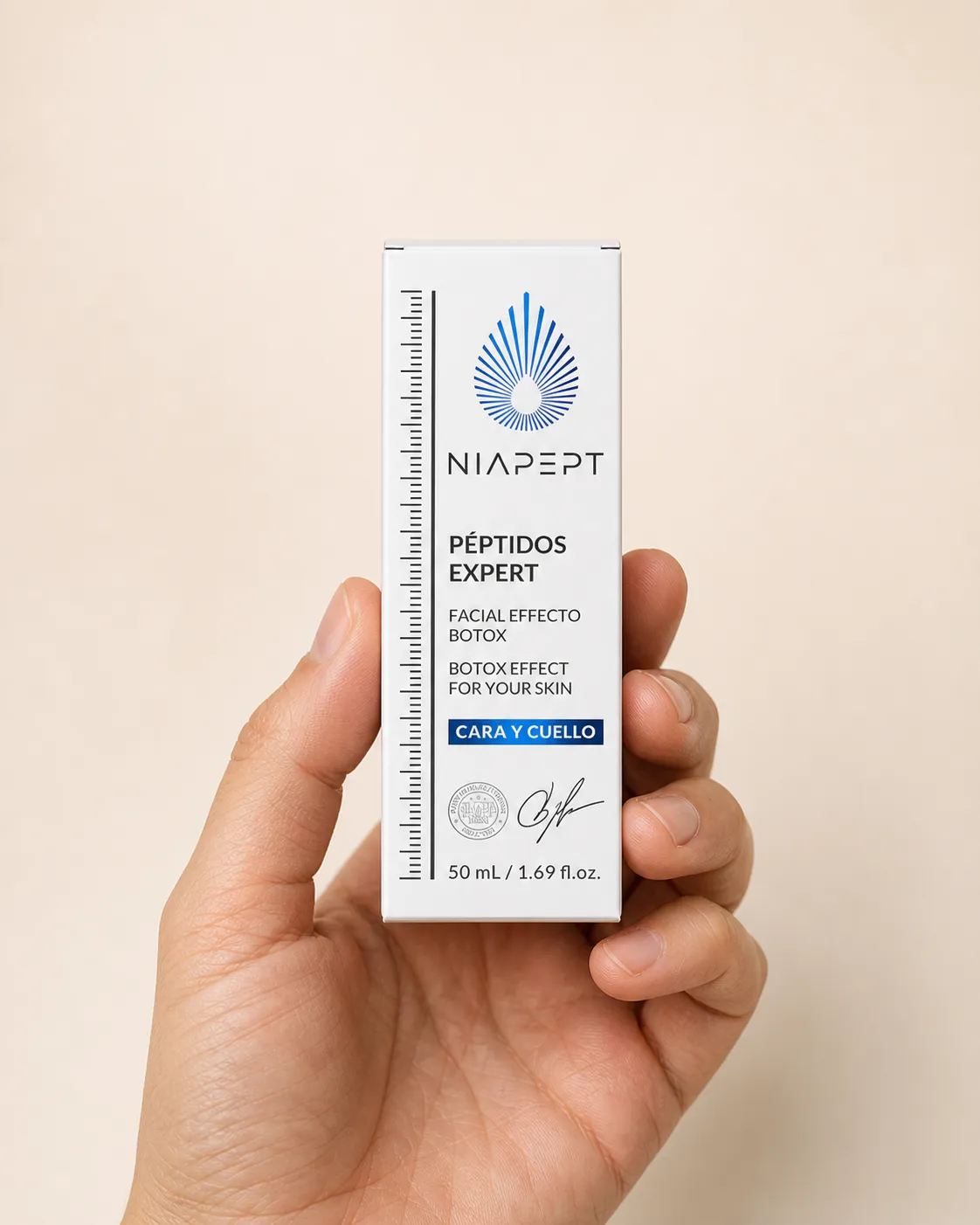 Niapept — Verpackung in der Hand