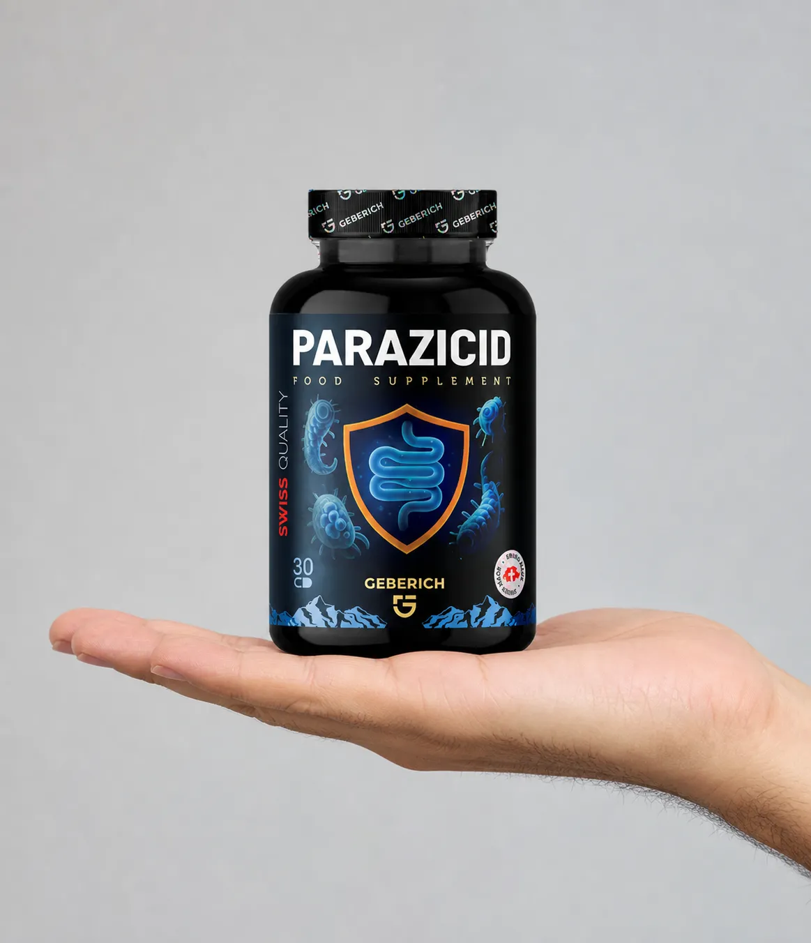 Parazicid — Verpackung in der Hand