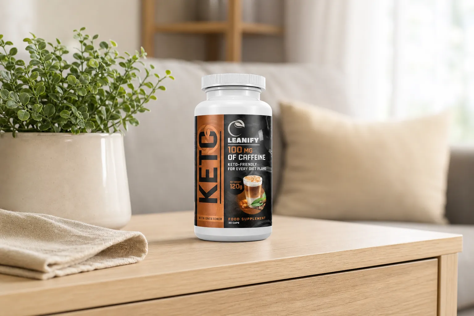 Leanify Keto — Verpackung im Alltag