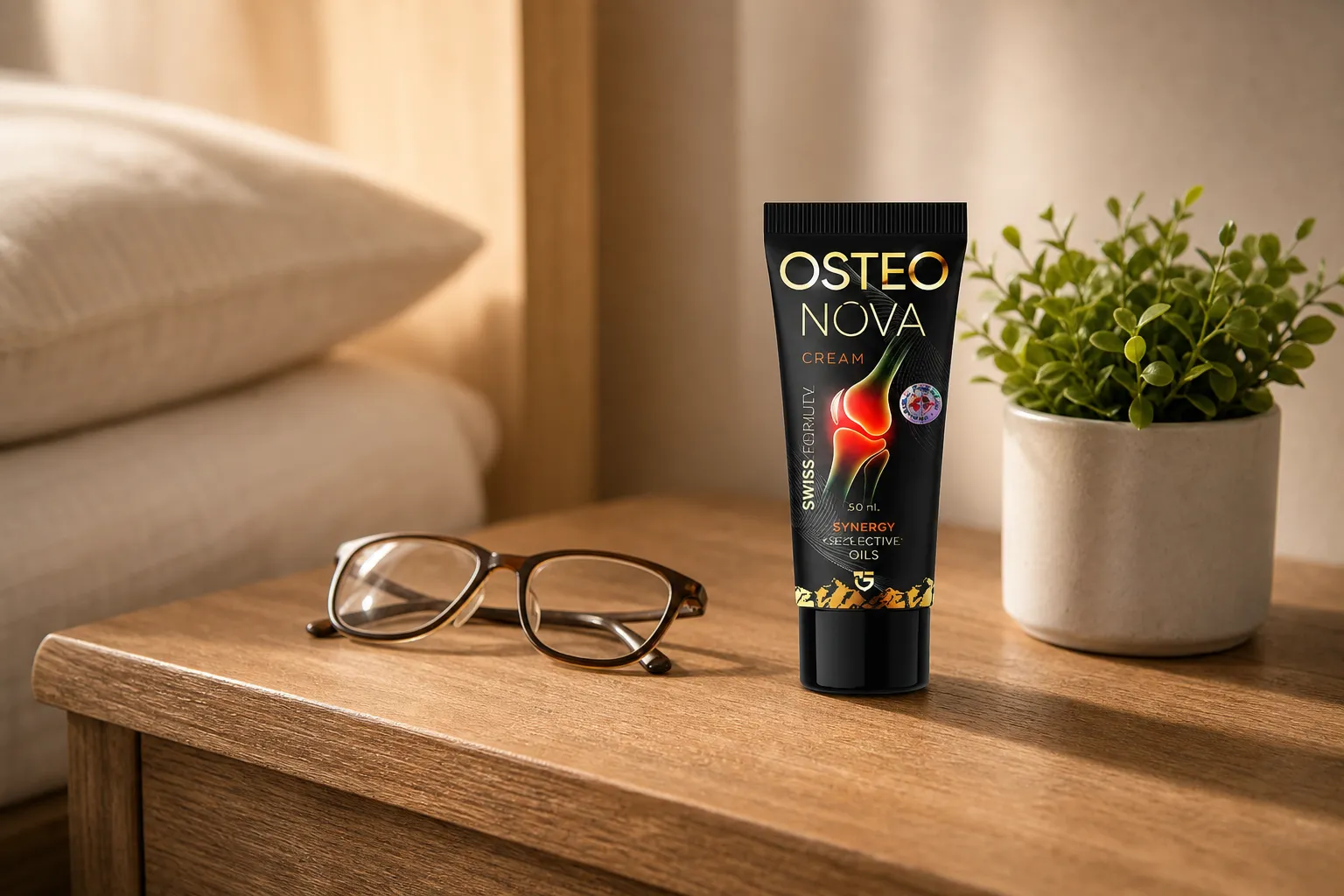 OsteoNova cream — Verpackung im Alltag
