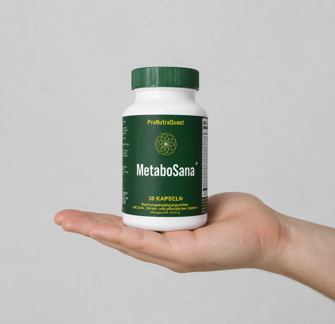 MetaboSana — Verpackung in der Hand