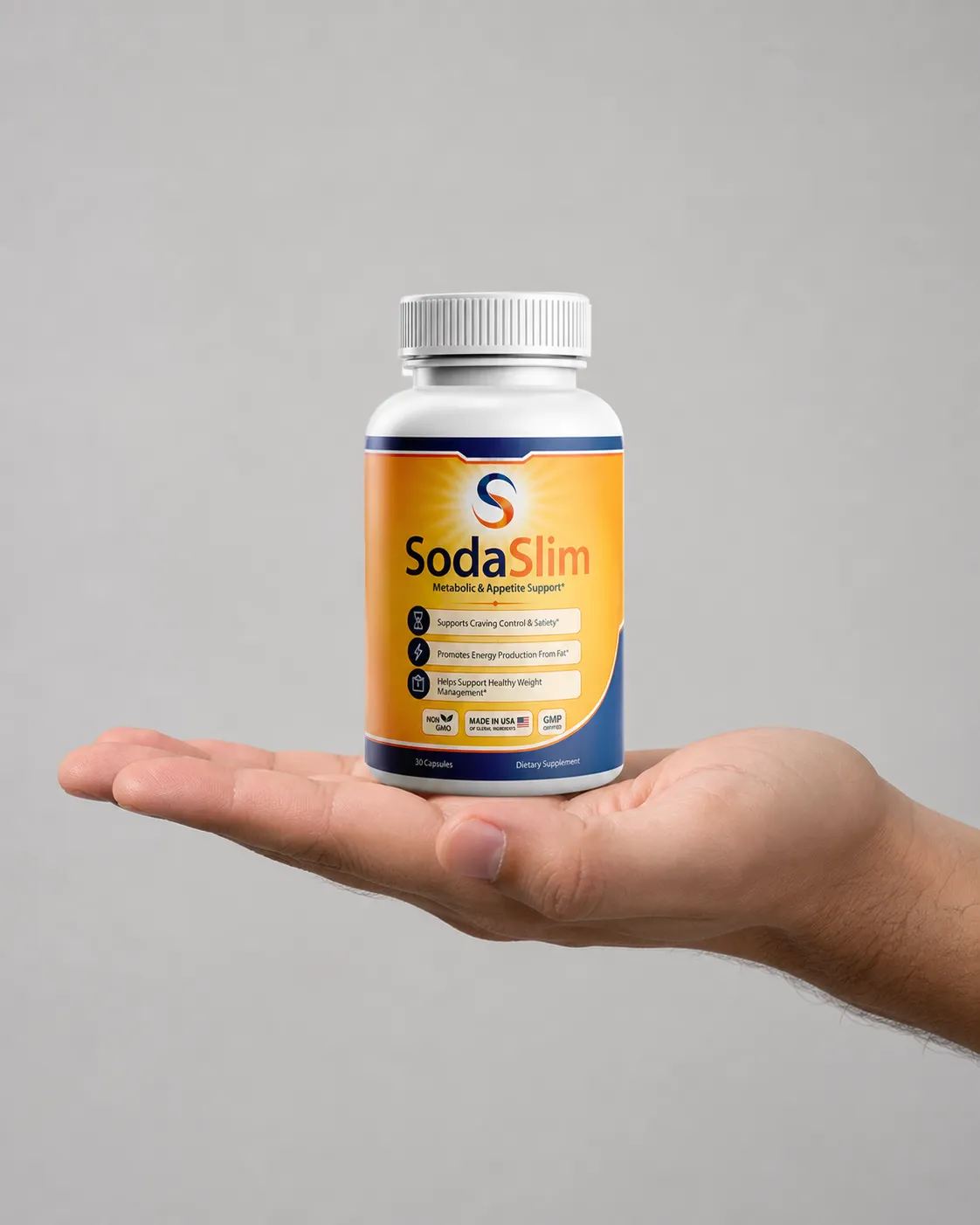SodaSlim — Verpackung in der Hand