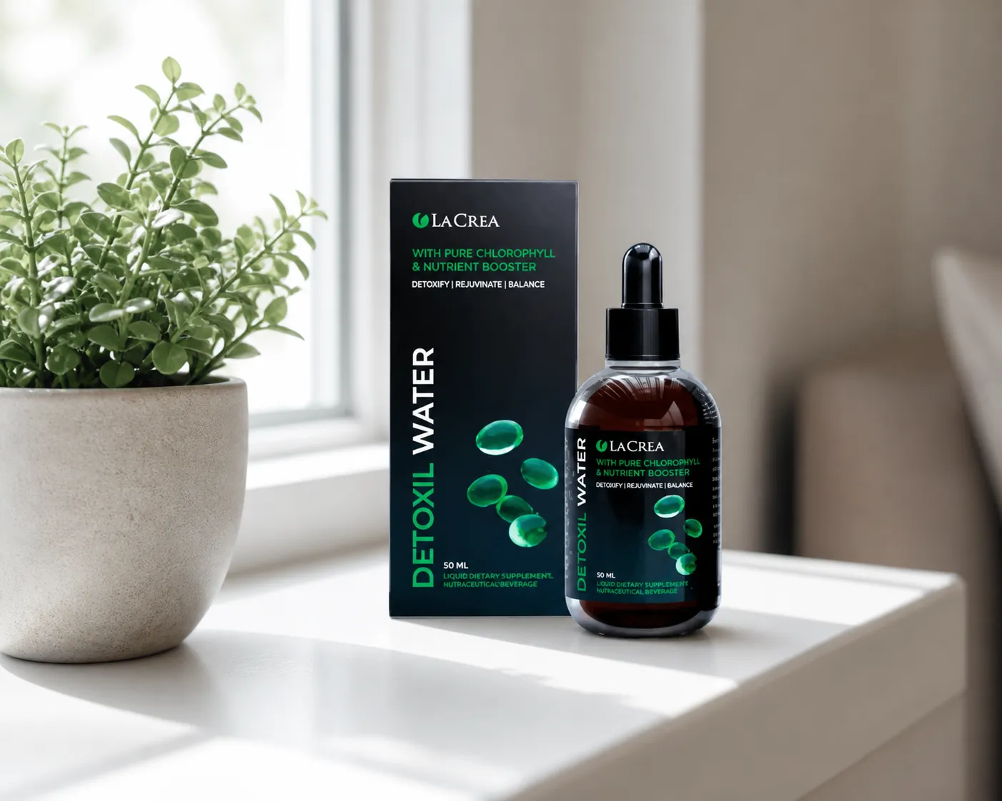 Detoxil water — Verpackung im Alltag