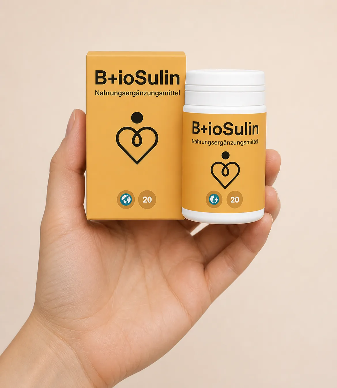 Bio+Sulin — Verpackung in der Hand