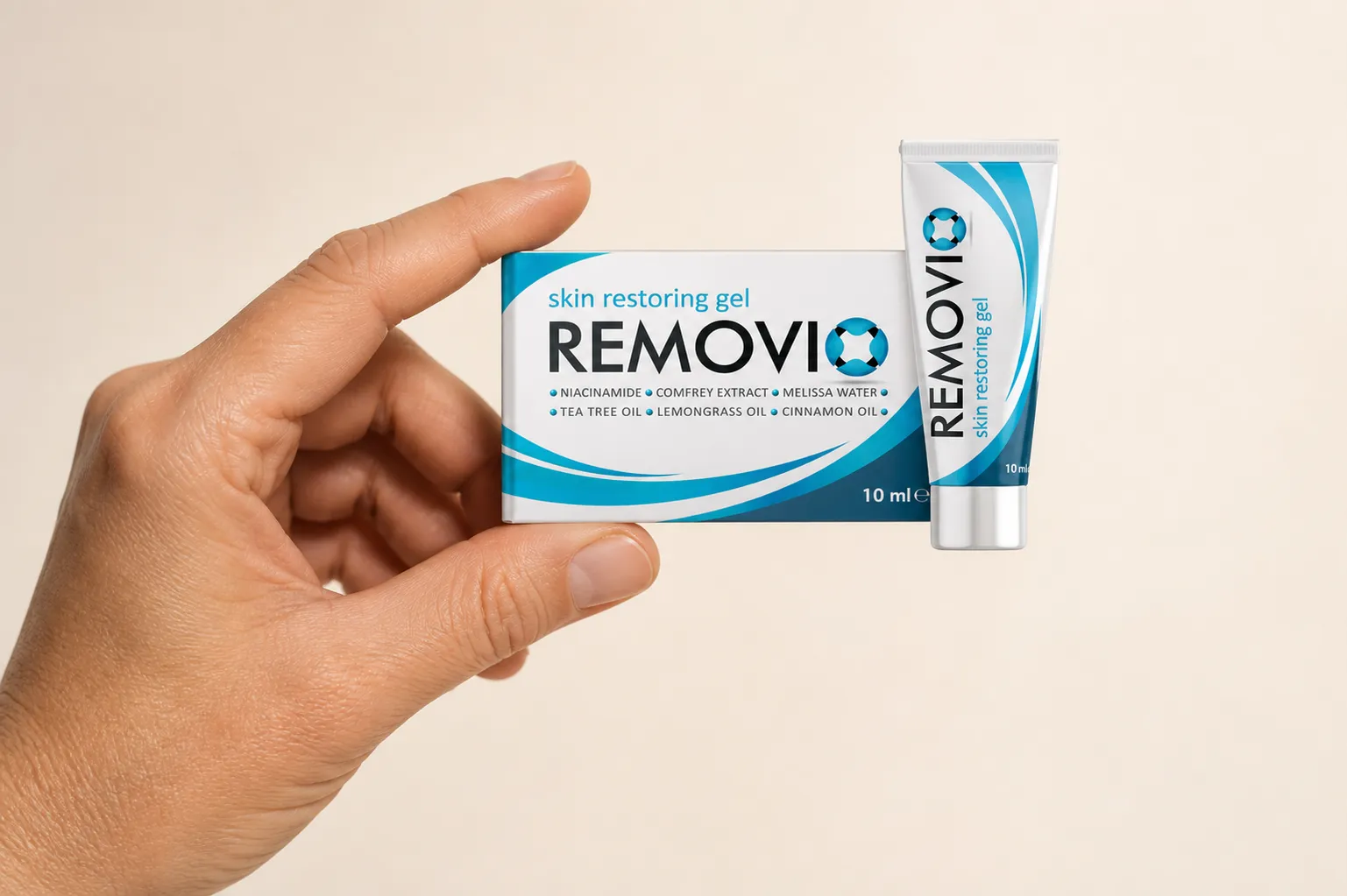 Removio — Verpackung in der Hand